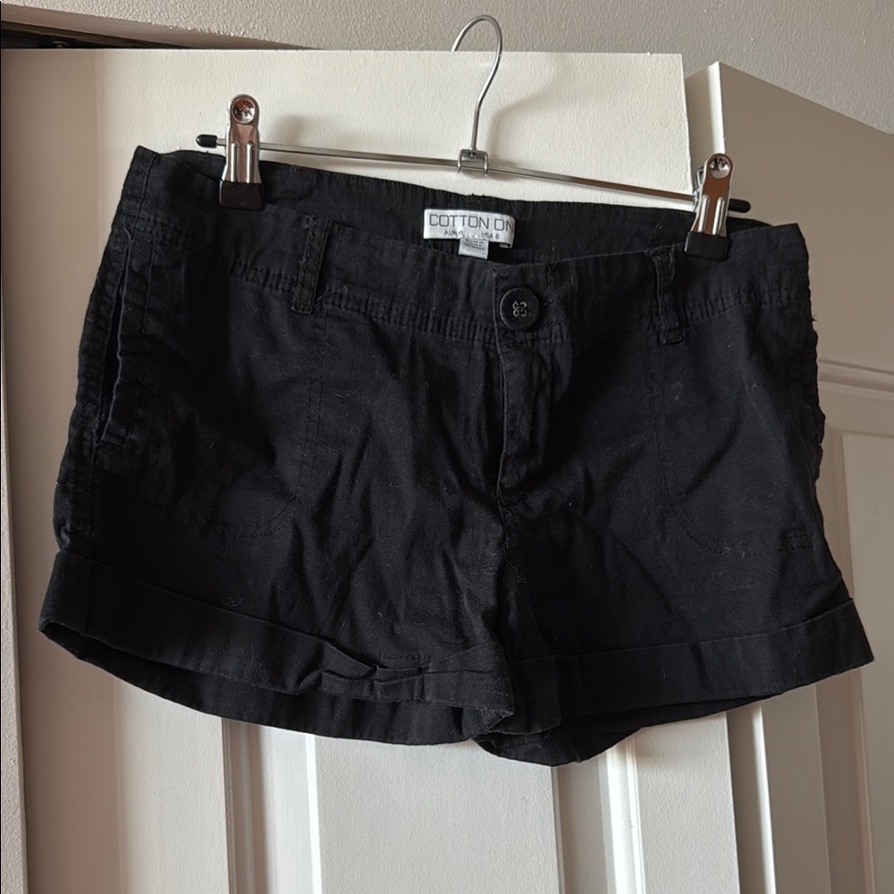 Cotton On Black Cargo Shorts Tailored Fit